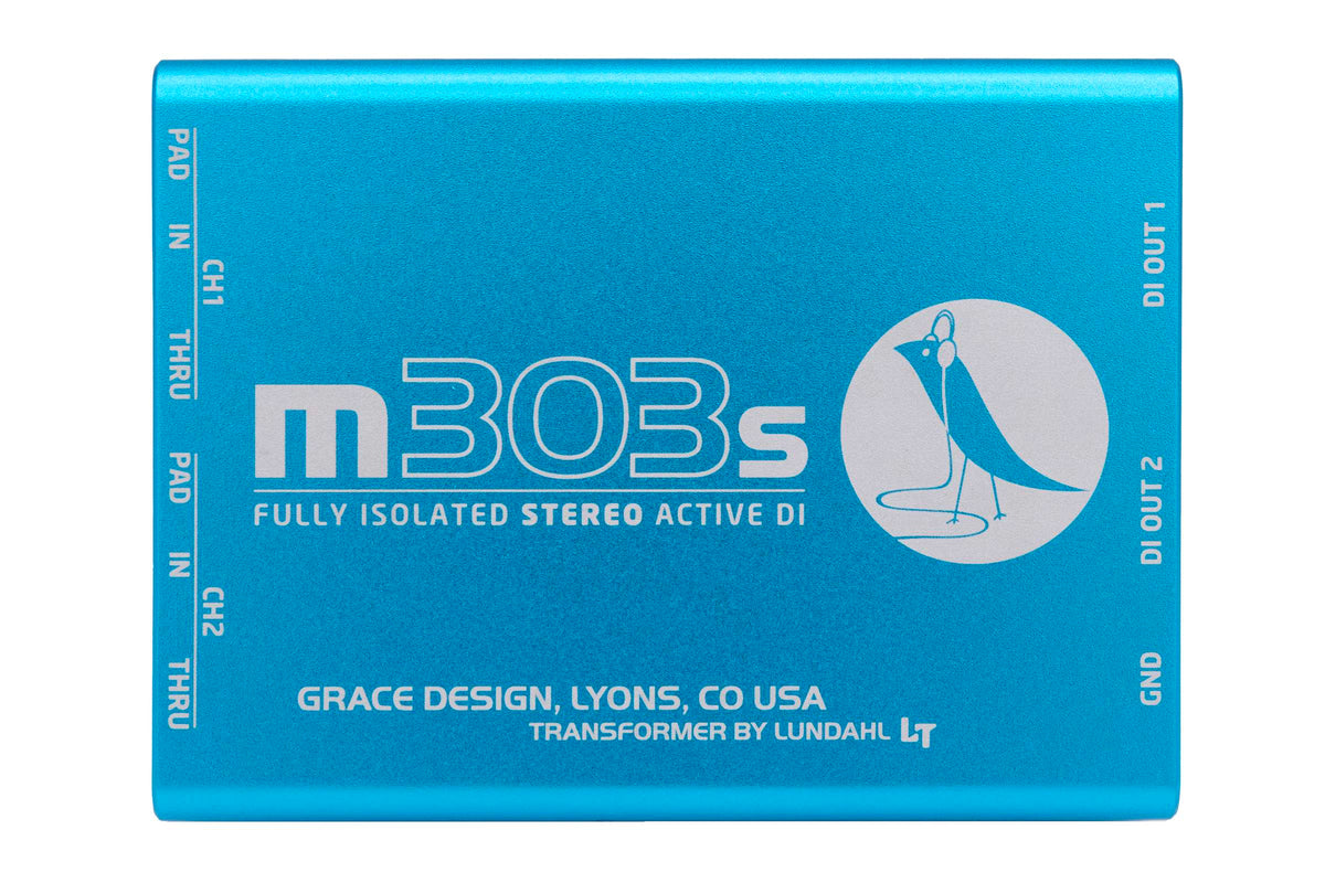 Grace Design m303s, top of the box with the channel labels