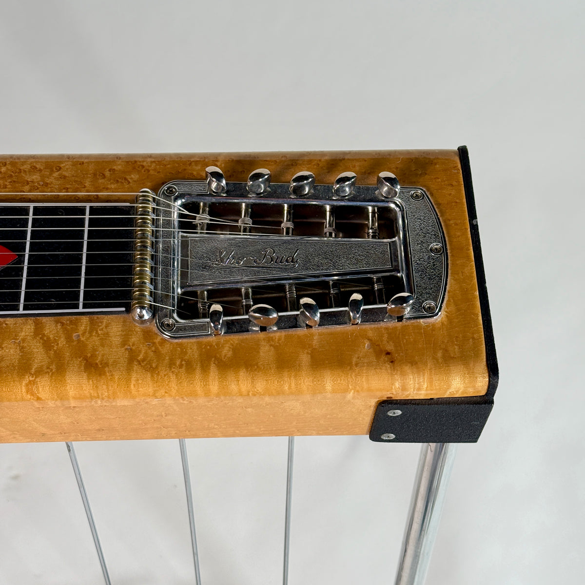 Used Sho-Bud Maverick pedal steel, close up of the changer end