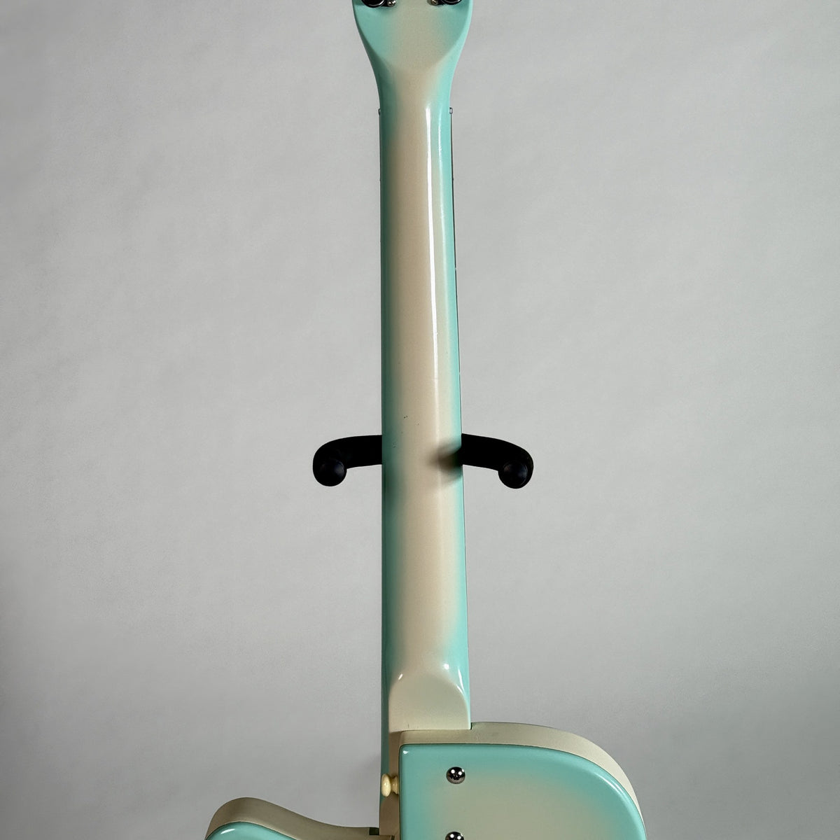 Used Danelectro '56 U-2 reissue in Aqua Burst, back of the neck