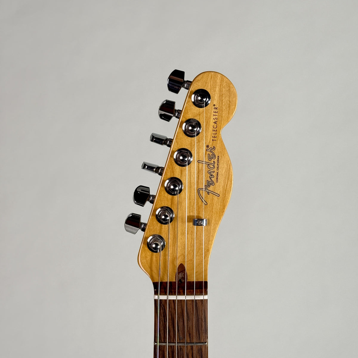 Used 2021 Fender American Professional II Telecaster in Dark Night, front of the headstock