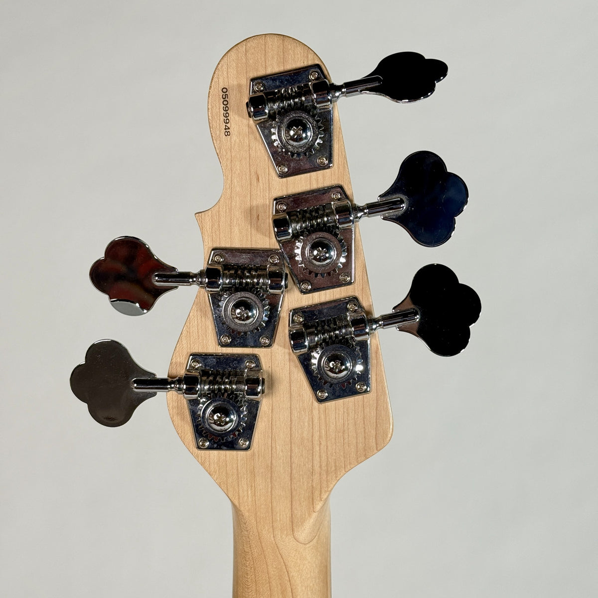 Used G&L Tribute L-2500 five-string bass, natural, back of the headstock