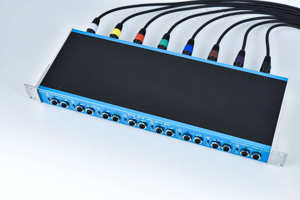 Grace Design m308, rear view with cables connected