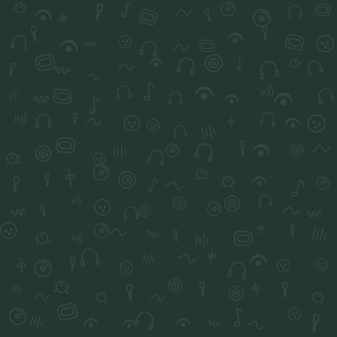 Sonic Temple repeating pattern, tone on tone line drawings of audio equipment
